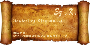 Szokolay Klemencia névjegykártya